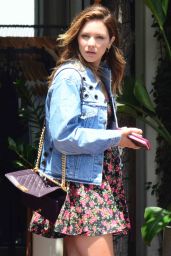 Katharine McPhee Leggy in Mini Skirt - Outside Fred Segal in West Hollywood 07/19/2017