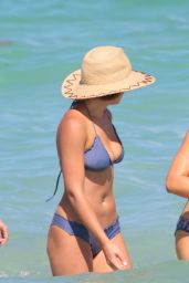 Keleigh Sperry in Blue Bikini at the Beach in Miami 07/09/2017