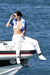 Kendall Jenner and Bella Hadid - Boat Trip on Nammos Beach in Mykonos  07/10/2017