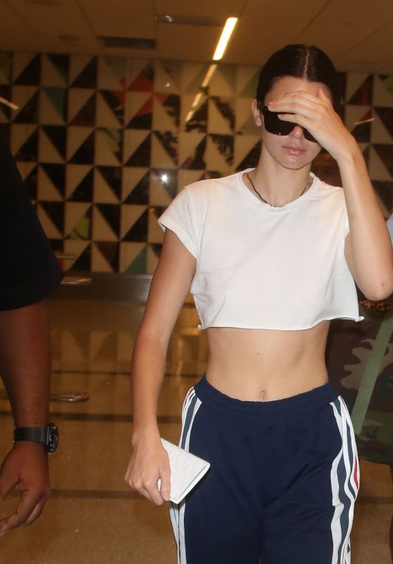 Kendall Jenner in Crop Top at LAX Airport in LA 07/13/2017