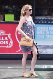 Kirsten Dunst in a Short Floral Button Up Dress in Toluca Lake 07/16/2017