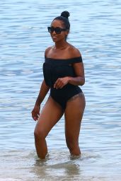 Latoia Fitzgerald in a Black One Piece Bathing Suit - Miami 07/18/2017