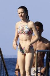 Lily Collins Bikini Candids - Beach in Ischia, Italy 07/17/2017
