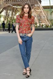 Lily Collins - Chanel Show, Front Row AW17 in Paris, France 07/04/2017