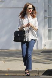 Lily Collins in Casual Attire - Shopping in Beverly Hills 07/07/2017