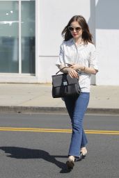 Lily Collins in Casual Attire - Shopping in Beverly Hills 07/07/2017