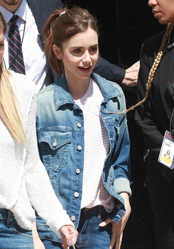 Lily Collins - Leaving AOL Build in NYC 07/26/2017