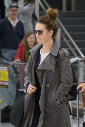 Lily James Travel Outfit - Arrives into Melbourne Airport 07/13/2017
