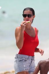 Ludivine Kadri Sagna  in A Red Swimsuit - Vacations in Miami 07/12/2017
