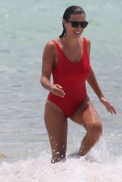 Ludivine Kadri Sagna  in A Red Swimsuit - Vacations in Miami 07/12/2017
