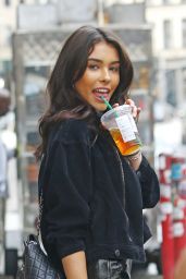 Madison Beer Wears Leather Mini Skirt - Exiting Z100 in New York City 07/28/2017