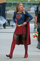 Melissa Benoist - "Supergirl" Set in Downtown Vancouver 07/16/2017
