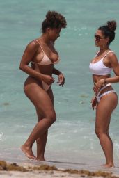 Metisha Schaefer in a White Bikini - Miami Beach 07/13/2017