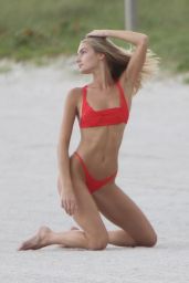 Modesta Tarvydaite in Red Bikini - Miami Beach 07/20/2017