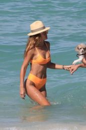 Natalia Borges in an Orange Bikini in Miami 07/01/2017