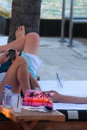 Natalie Martinez in Bikini Top - Relaxes Poolside in Miami 07/02/2017