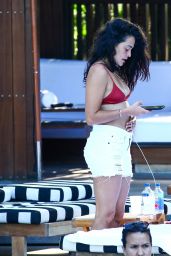 Natalie Martinez in Bikini Top - Relaxes Poolside in Miami 07/02/2017