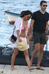 Nicole Scherzinger in Bikini Top - Arrives at the Beach in Mykonos, Greece 07/01/2017