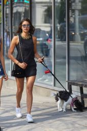 Nina Dobrev - Takes Her Dog Maverick Out For a Walk in NYC 07/23/2017