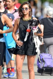 Nina Dobrev - Takes Her Dog Maverick Out For a Walk in NYC 07/23/2017