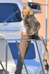 Pamela Anderson - Photoshoot on a Boat in Saint Tropez 07/16/2017