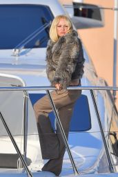 Pamela Anderson - Photoshoot on a Boat in Saint Tropez 07/16/2017