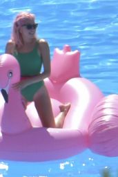 Pixie Lott - Wearing Green Swimsuit in Ibiza, Spain 07/01/2017