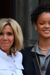 Rihanna and Brigitte Macron at the Elysee Palace in Paris 07/26/2017