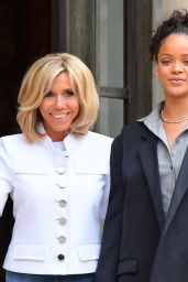 Rihanna and Brigitte Macron at the Elysee Palace in Paris 07/26/2017
