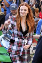 Sophie Turner in a Plaid Suit - Arriving to Appear on Conan in San Diego 07/21/2017