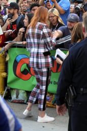 Sophie Turner in a Plaid Suit - Arriving to Appear on Conan in San Diego 07/21/2017