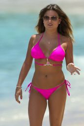 Zara Holland in a Pink Bikini - Beach in Barbados 07/26/2017