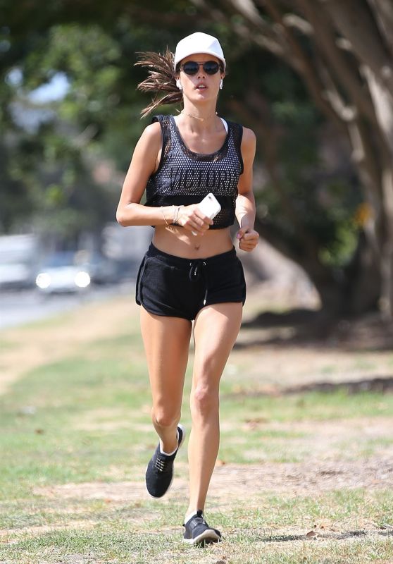 Alessandra Ambrosio - Out for a Morning Jog in Santa Monica 08/01/2017