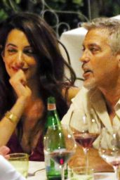 Amal Clooney and George Clooney - Candlelight Dinner at "Le Darsene" in Bellagio, Italy 08/22/2017