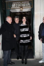 Amal Clooney and George Clooney - Leaving Their Hotel to go to Dinner to Laperouse Restaurant in Paris