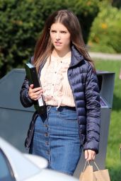 Anna Kendrick on Set of "A Simple Favor" Movie in Toronto 08/16/2017