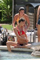 April Love Geary in Bikini - Hits the Pool With Robin Thicke, North Shore, HI 08/17/2017