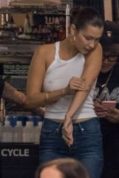 Bella Hadid - Go to the Bang Bang Tattoo Shop to Get a Tattoo on Her Left Arm, NYC 07/31/2017
