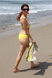Blanca Blanco in a Yellow Bikini - Photoshoot on the Beach in Malibu 08/16/2017