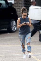 Caroline Flack in Ripped Jeans - Out in London 08/02/2017
