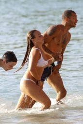 Chloe Green and Boyfriend Jeremy Meeks - Beach in Barbados 08/04/2017