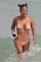 Christina Milian Hot in Bikini - Beach in Miami 08/20/2017