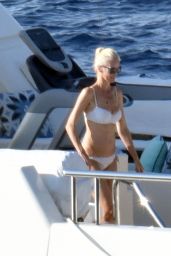 Claudia Schiffer Shows Off Her Bikini Body - Italy 08/26/2017