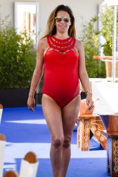 Danielle Lloyd in Red Swimsuit in Monte Carlo 08/01/2017