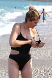Danniella Westbrook in a Black Swimsuit in Benidorm, Spain 08/06/2017