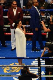 Demi Lovato - Sings the National Anthem at the Mayweather-McGregor Fight in Las Vegas 08/26/2017