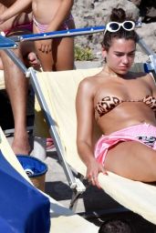 Dua Lipa in Bikini Top - Sunbathing on Summer Holiday in Capri 08/29/2017