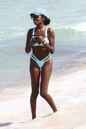 Ebony London in a Baby Blue Bikini and a Denim Cap - Miami, FL 08/05/2017