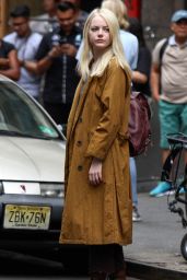 Emma Stone - Shooting Scenes on the Set of "Maniac" in NYC 08/15/2017