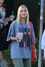 Hailey Baldwin - Leaves Church Event in "Antichrist Superstar" T-Shirt - Los Angeles 08/05/2017